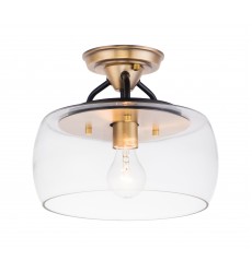  Goblet 1-Light Semi Flush Mount-(26129CLBZAB)-Maxim