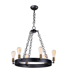  Noble 6-Light Chandelier-(26273BKNAB)-Maxim