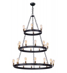  Noble 30-Light Chandelier w/Bulbs-(26278BKNAB/BUL)-Maxim