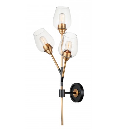 Savvy 3-Light Wall Sconce-(26341CLABBK)-Maxim Savvy 3-Light Wall Sconce-(26341CLABBK)-Maxim