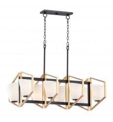Oblique 8-Light Linear Pendant-(26358SWGLDBK)-Maxim Oblique 8-Light Linear Pendant-(26358SWGLDBK)-Maxim