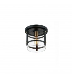  Capitol 1-Light Flush Mount-(2641BKAB)-Maxim