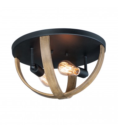  Compass 2-Light Flush Mount-(27570BWBK)-Maxim