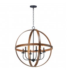  Compass 6-Light Pendant-(27576APBK)-Maxim