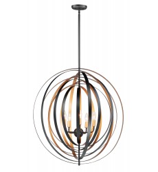  Radial 5-Light Pendant-(28675BKGLD)-Maxim