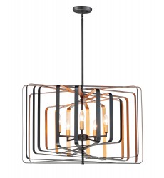  Radial 5-Light Pendant-(28677BKGLD)-Maxim