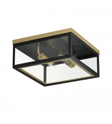  Neoclass 2-Light Outdoor Flush Mount-(30059CLBKGLD)-Maxim