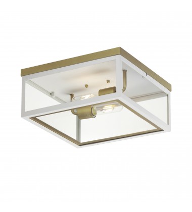 Neoclass 2-Light Outdoor Flush Mount-(30059CLWTGLD)-Maxim  Neoclass 2-Light Outdoor Flush Mount-(30059CLWTGLD)-Maxim