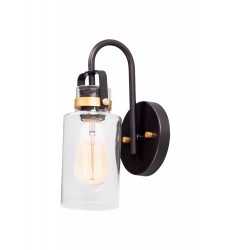  Magnolia 1-Light Wall Sconce-(30170CLBZGLD)-Maxim