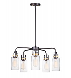  Magnolia 5-Light Pendant-(30175CLBZGLD)-Maxim