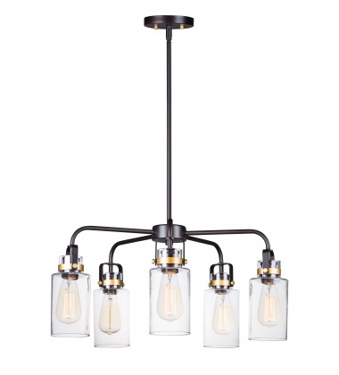  Magnolia 5-Light Pendant-(30175CLBZGLD)-Maxim