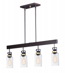  Magnolia 4-Light Linear Pendant-(30176CLBZGLD)-Maxim