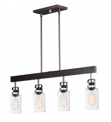  Magnolia 4-Light Linear Pendant-(30176CLBZGLD)-Maxim