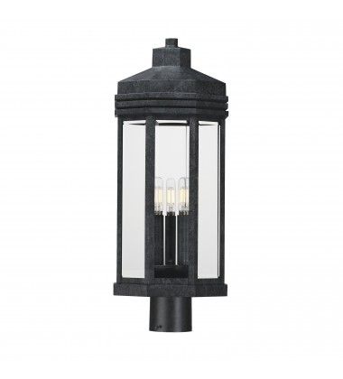  Wright 3-Light Outdoor Post-(30220CLBKP)-Maxim