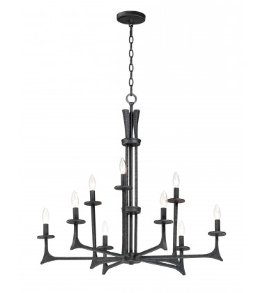 Anvil 9-Light Chandelier-(30306NI)-Maxim  Anvil 9-Light Chandelier-(30306NI)-Maxim