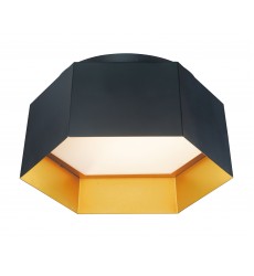  Honeycomb 1-Light LED Flush Mount-(30330BKGLD)-Maxim