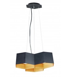  Honeycomb 3-Light LED Chandelier-(30334BKGLD)-Maxim
