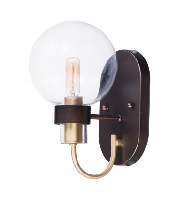 Bauhaus 1-Light Wall Sconce-(30511CLBZSBR)-Maxim Bauhaus 1-Light Wall Sconce-(30511CLBZSBR)-Maxim