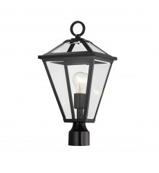  Prism 1-Light Outdoor Post Lantern-(30568CLBK)-Maxim