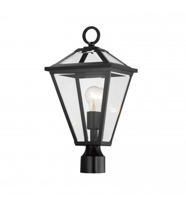  Prism 1-Light Outdoor Post Lantern-(30568CLBK)-Maxim
