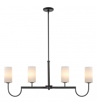  Town & Country 4-Light Linear Chandelier-(32004SWBK)-Maxim