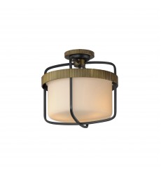  Ruffles 3-Light Semi Flush Mount-(32650SWBKAB)-Maxim