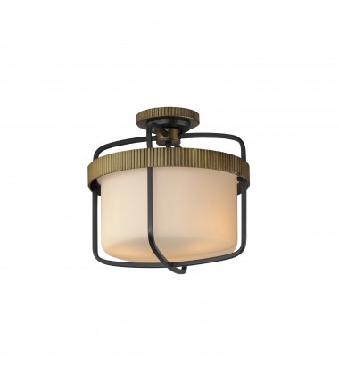  Ruffles 3-Light Semi Flush Mount-(32650SWBKAB)-Maxim