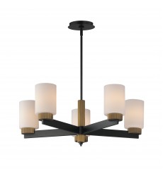  Ruffles 5-Light Chandelier-(32655SWBKAB)-Maxim