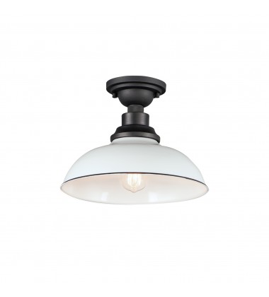  Granville 1-Light Flush Mount-(35110WTBK)-Maxim