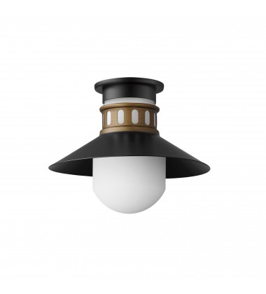  Admiralty 1-Light Outdoor Flush Mount-(35120SWBKAB)-Maxim