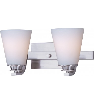 Conical 2-Light Bath Vanity-(9012SWSN)-Maxim Conical 2-Light Bath Vanity-(9012SWSN)-Maxim