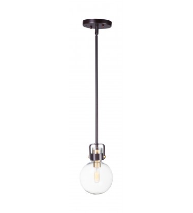 Bauhaus 1-Light Mini Pendant-(90510CLBZSBR)-Maxim Bauhaus 1-Light Mini Pendant-(90510CLBZSBR)-Maxim