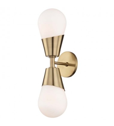 Cora 2 Light Wall Sconce (H101102-AGB) - Mitzi Lighting Cora 2 Light Wall Sconce (H101102-AGB) - Mitzi Lighting