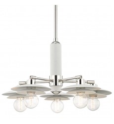  Milla 5 Light Chandelier (H175805-PN/WH) - Mitzi Lighting