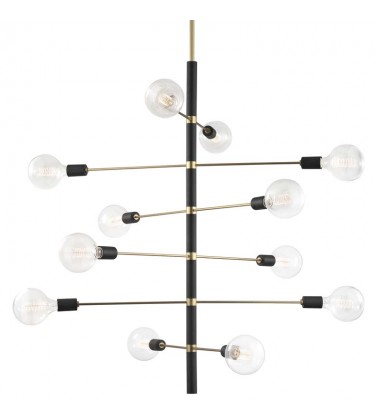  Astrid 12 Light Chandelier (H178812-AGB/BK) - Mitzi Lighting