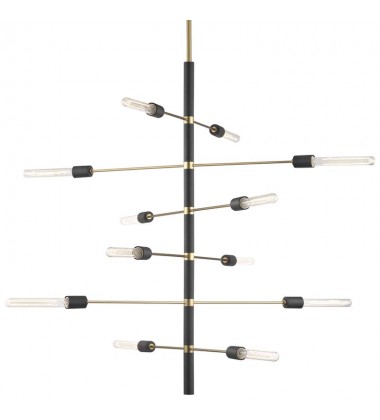  Astrid 12 Light Chandelier (H178812-AGB/BK) - Mitzi Lighting