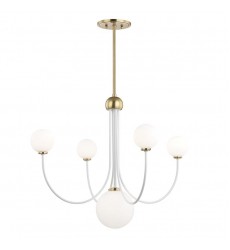  Coco 5 Light Chandelier (H234805-AGB/WH) - Mitzi Lighting