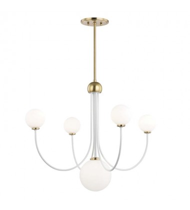  Coco 5 Light Chandelier (H234805-AGB/WH) - Mitzi Lighting
