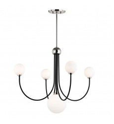  Coco 5 Light Chandelier (H234805-PN/BK) - Mitzi Lighting