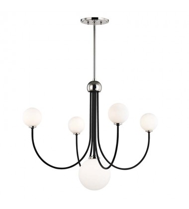  Coco 5 Light Chandelier (H234805-PN/BK) - Mitzi Lighting