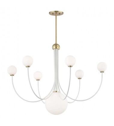  Coco 7 Light Chandelier (H234807-AGB/WH) - Mitzi Lighting