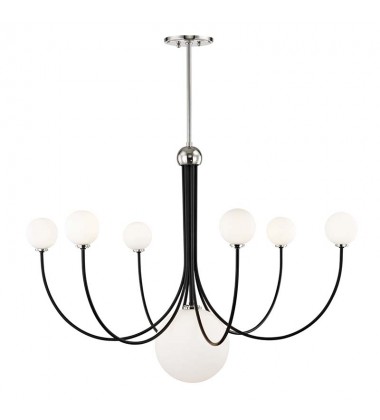  Coco 7 Light Chandelier (H234807-PN/BK) - Mitzi Lighting