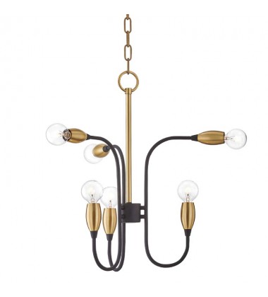  Dakota 6 Light Chandelier (H320806-AGB/BK) - Mitzi Lighting