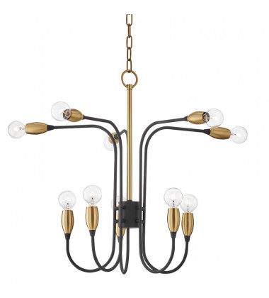  Dakota 10 Light Chandelier (H320810-AGB/BK) - Mitzi Lighting