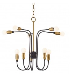  Dakota 10 Light Chandelier (H320810-AGB/BK) - Mitzi Lighting
