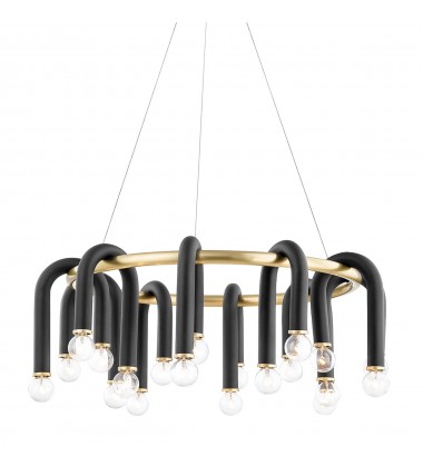  Whit 20 Light Chandelier (H382820-AGB/BK) - Mitzi Lighting