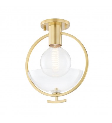  Ringo 1 Light Semi Flush (H387601-AGB) - Mitzi Lighting