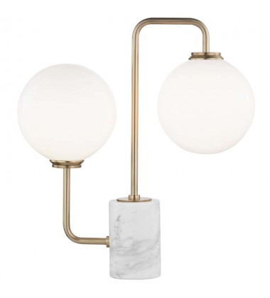  Mia 2 Light Table Lamp With A Marble Base (HL170201-AGB) - Mitzi Lighting