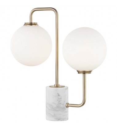  Mia 2 Light Table Lamp With A Marble Base (HL170201-AGB) - Mitzi Lighting