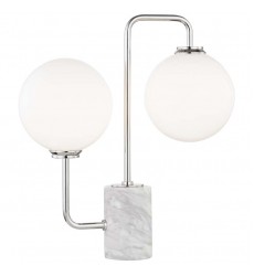  Mia 2 Light Table Lamp With A Marble Base (HL170201-PN) - Mitzi Lighting